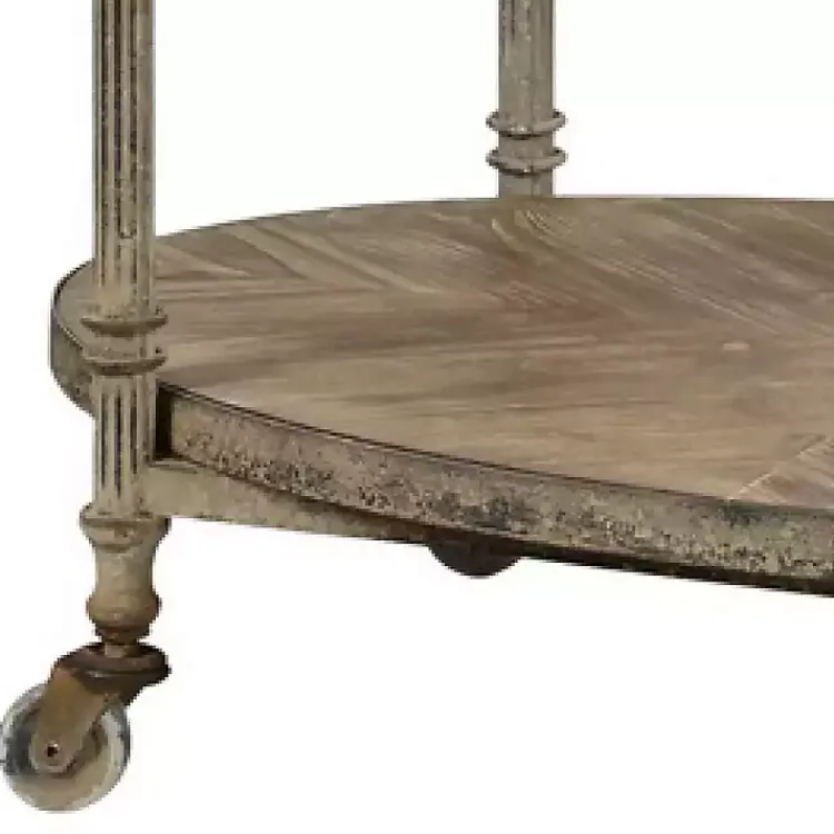 Kitchen Islands & Bar Carts-Kirklands Home Antique Wood and Metal Bar Cart