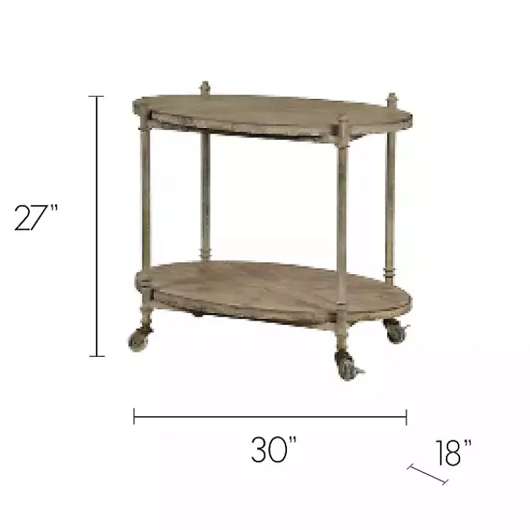 Kitchen Islands & Bar Carts-Kirklands Home Antique Wood and Metal Bar Cart