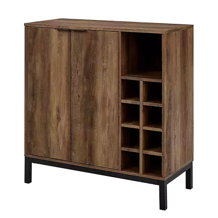 Cabinets & Sideboards-Kirklands Home Reclaimed Wood Industrial Bar Cabinet Brown