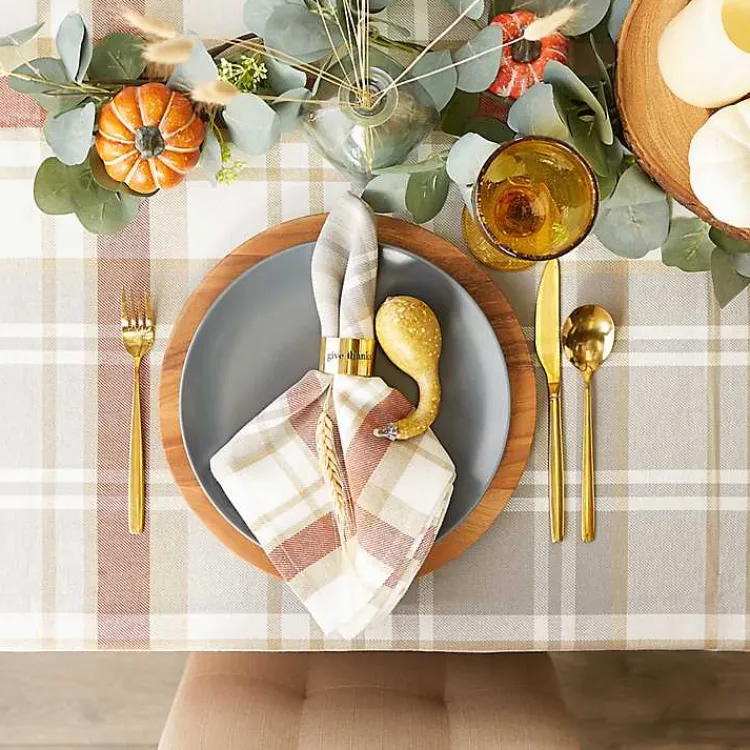 Table Linens-Kirklands Home Picnic Plaid Cotton Tablecloth, 84 in. Multi