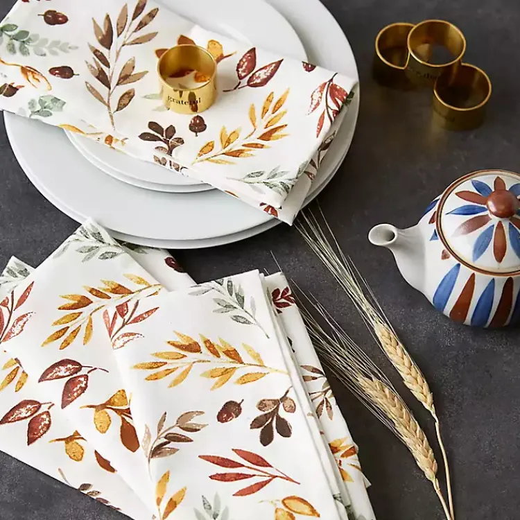 Table Linens-Kirklands Home Falling Leaves Napkins, Set of 6