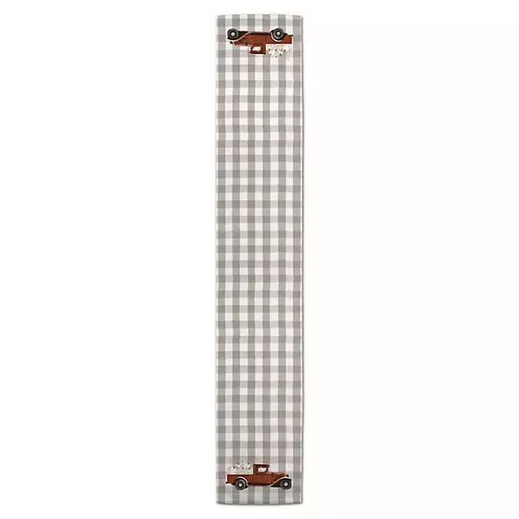 Table Linens-Kirklands Home Rusty Harvest Truck Table Runner Gray
