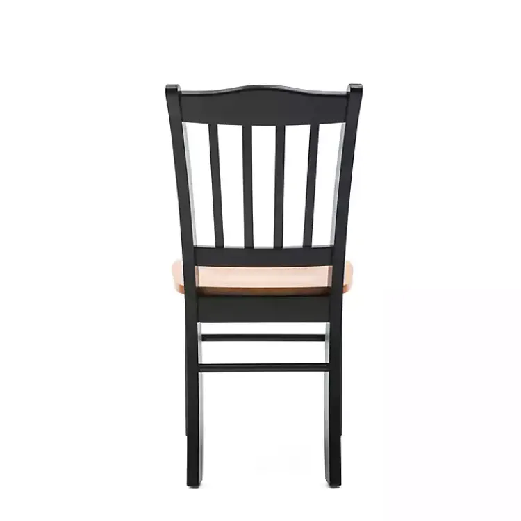 Dining Chairs-Kirklands Home Black & Oak Wood Shaker Dining Chairs, Set of 2 Brown