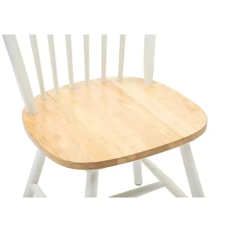 Dining Chairs-Kirklands Home Cream & Natural Wooden Dining Chairs, Set of 2 White