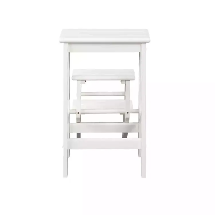 Bar Stools & Counter Height Stools-Kirklands Home Cream Wooden 3-Level Step Stool Ivory