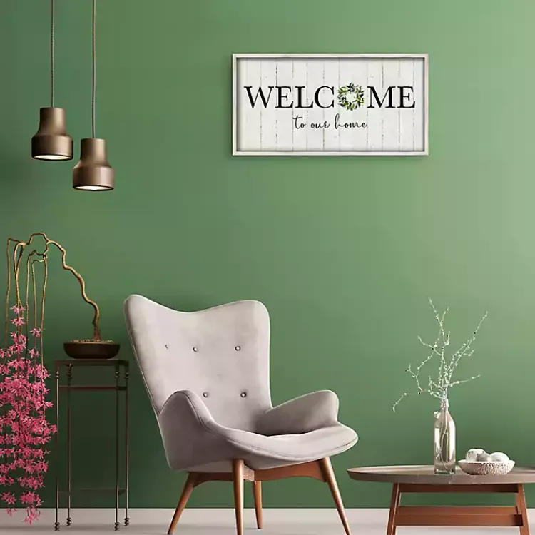 Wall Quotes & Signs-Kirklands Home Welcome To Our Home Wreath Wall Plaque