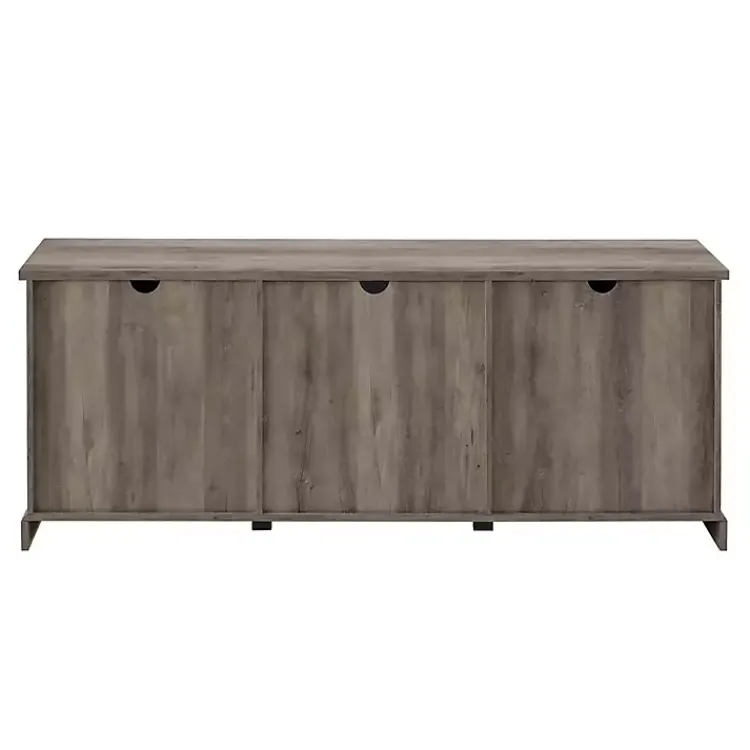 Tv Stands & Media Consoles-Kirklands Home Wash Sliding Barn Door TV Stand Gray