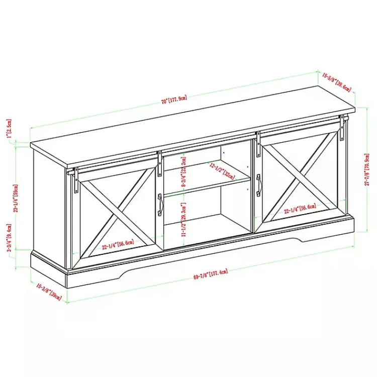 Tv Stands & Media Consoles-Kirklands Home Wash Sliding Barn Door TV Stand Gray