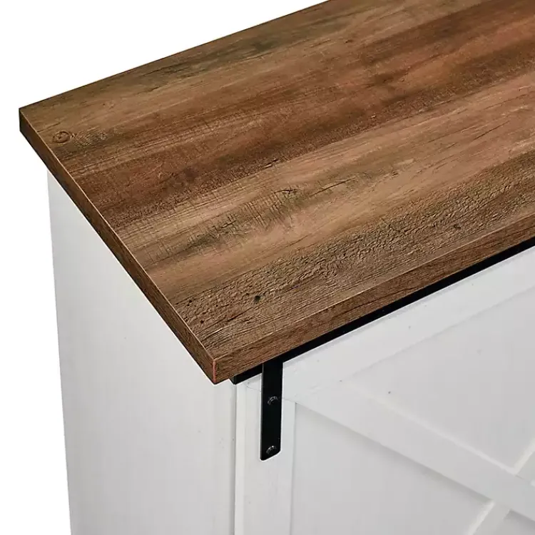 Cabinets & Sideboards-Kirklands Home Sliding Door and 3-Drawer Sideboard White