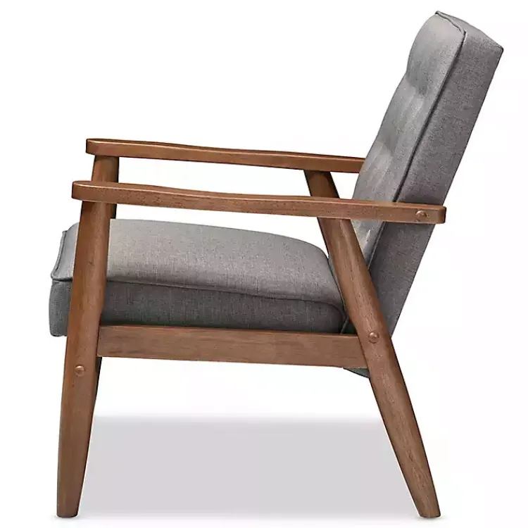 Accent Chairs-Kirklands Home Button-Tufted Sawyer Accent Chair Gray