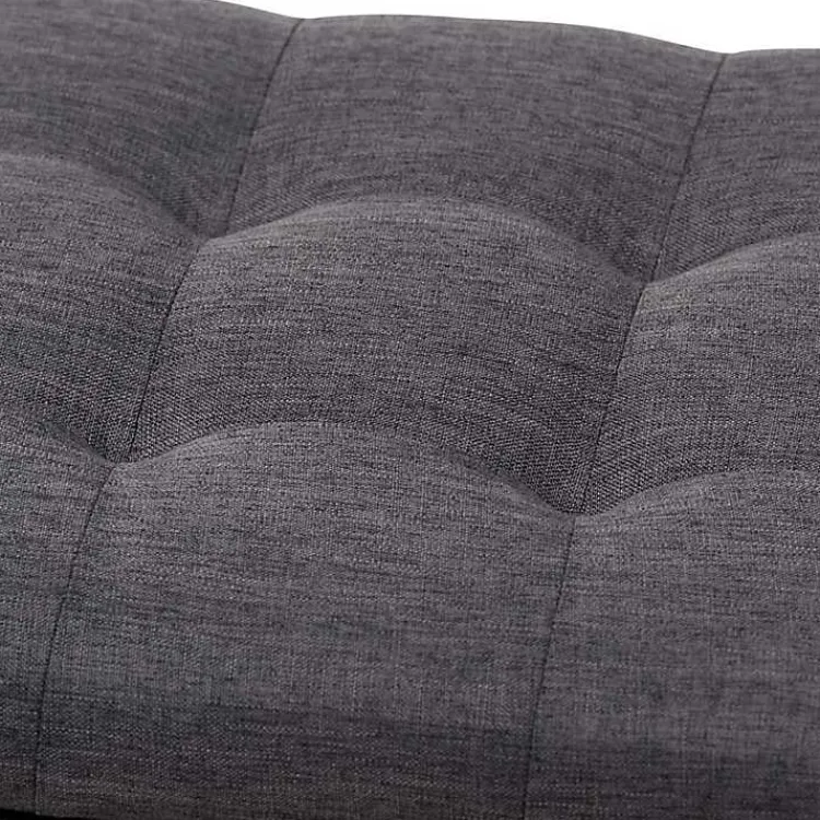 Entryway Furniture-Kirklands Home Dark Tufted Contemporary Storage Bench Gray