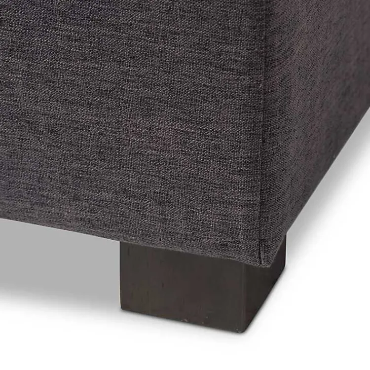 Entryway Furniture-Kirklands Home Dark Tufted Contemporary Storage Bench Gray