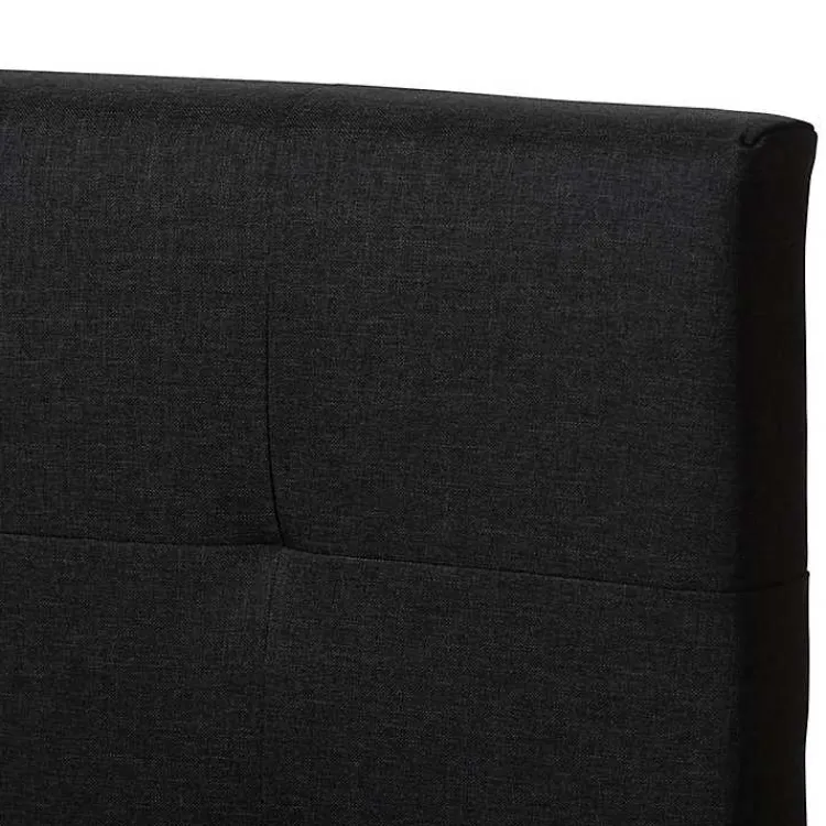 Beds & Headboards-Kirklands Home Charcoal Tufted Modern Queen Bed Gray