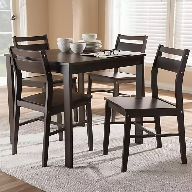 Dining Sets-Kirklands Home Walnut Contemporary Wood 5-pc. Dining Set