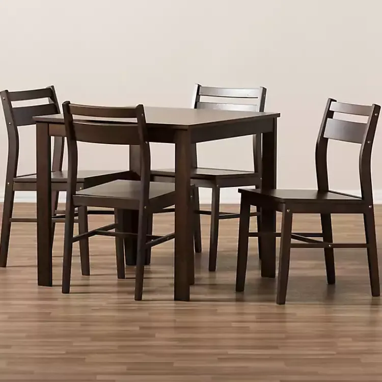 Dining Sets-Kirklands Home Walnut Contemporary Wood 5-pc. Dining Set