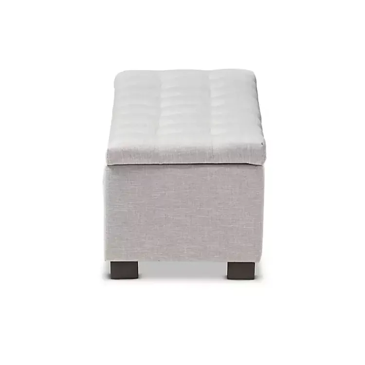 Benches & Ottomans-Kirklands Home Beige Tufted Contemporary Storage Bench