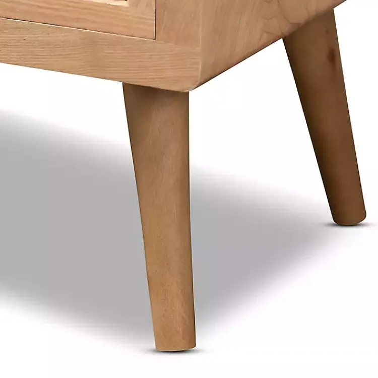 Dressers & Chests-Kirklands Home Oak and Rattan 4-Drawer Chest