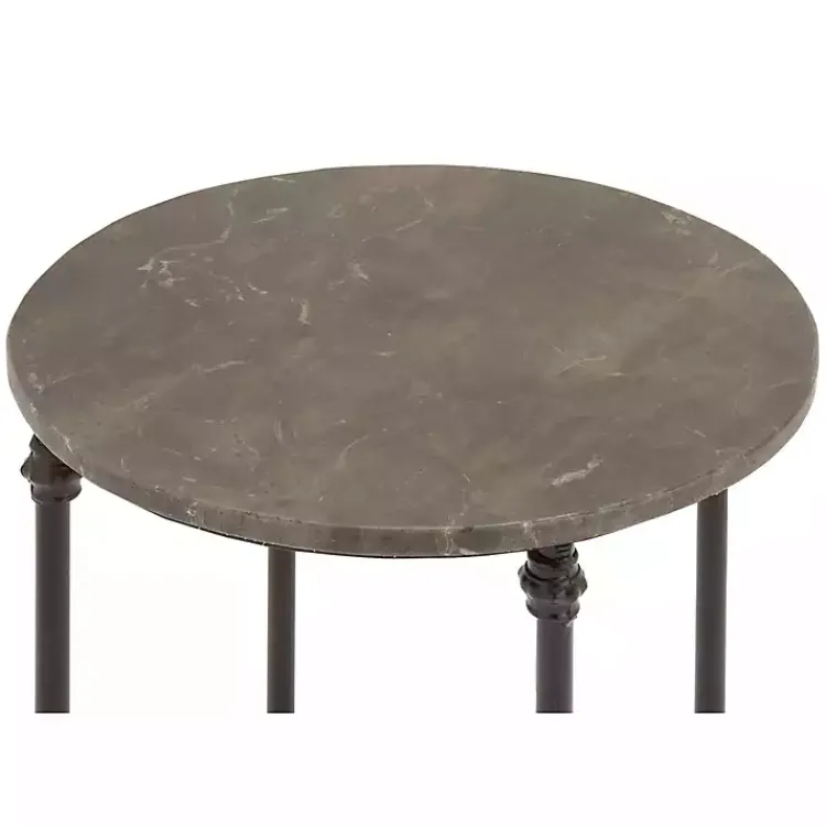 Accent & End Tables-Kirklands Home Modern Metal and Marble Accent Table