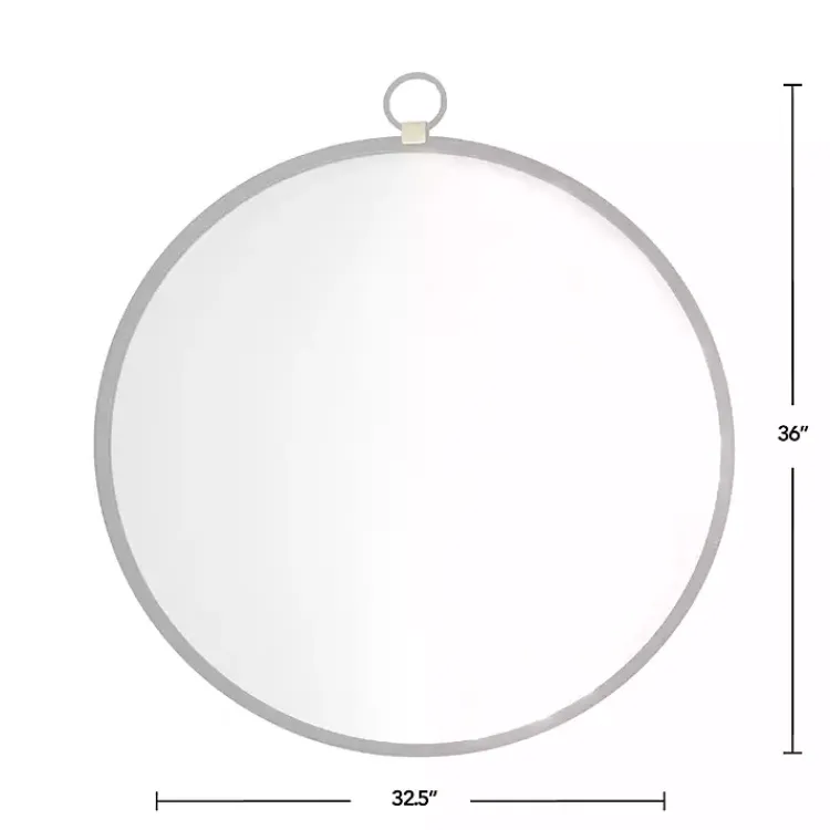 Decorative Mirrors-Kirklands Home Round Metal Mirror with Ring Black