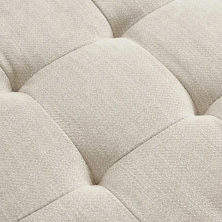 Benches & Ottomans-Kirklands Home Cream Button Tufted Upholstered Storage Bench Ivory