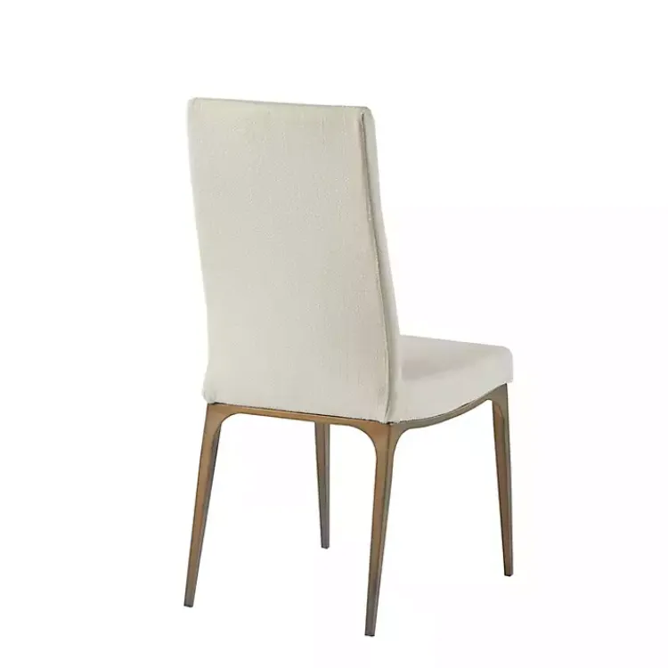 Dining Chairs-Kirklands Home Cream Bronze Metal Base Dining Chairs, Set of 2 Ivory