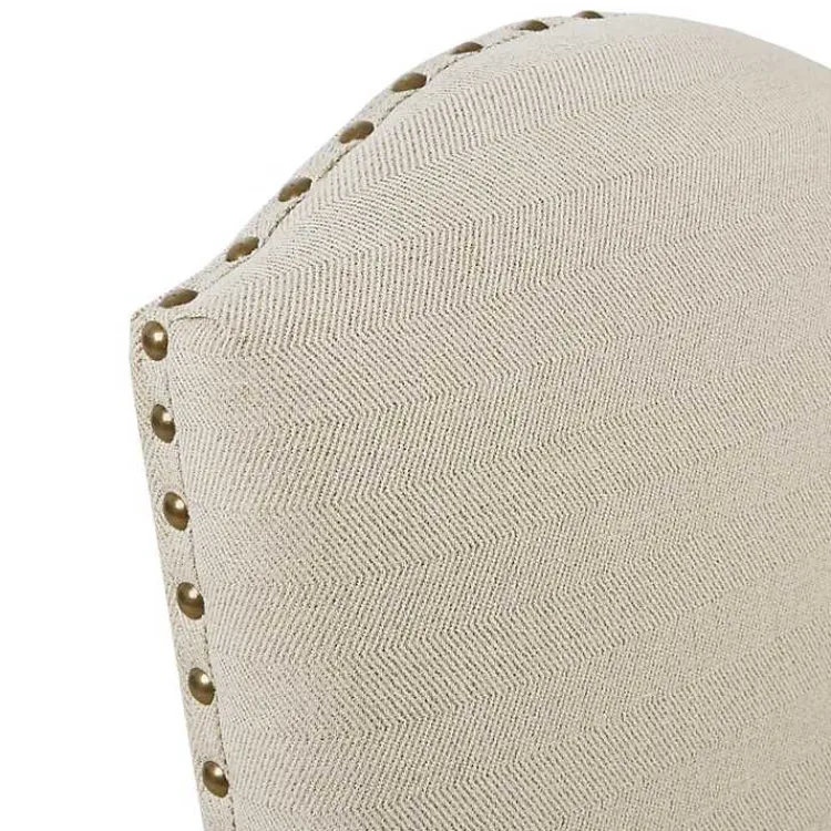 Dining Chairs-Kirklands Home Beige High Back Skirted Dining Chairs, Set of 2 Tan