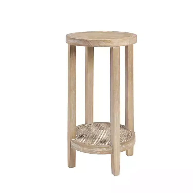 Accent & End Tables-Kirklands Home Ash Rat Round Martha Stewart Accent Table Tan
