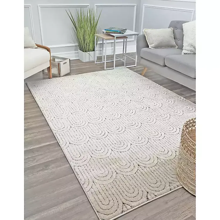 Area Rugs-Kirklands Home Sandstone Chanai Indoor Area Rug, 5x7 Ivory
