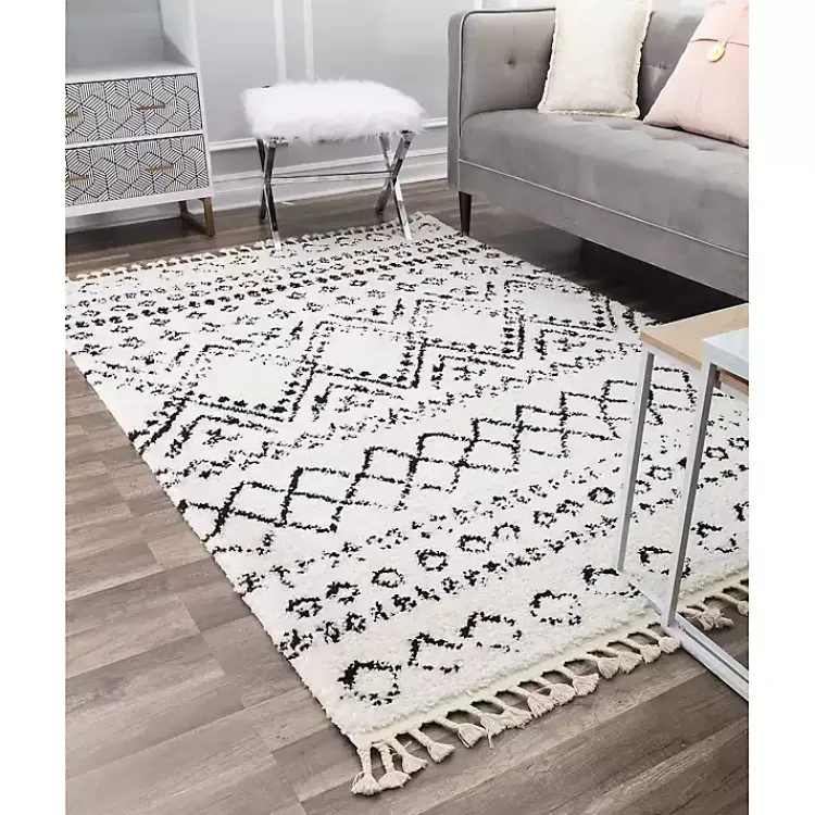 Area Rugs-Kirklands Home Whisper White Moon Accent Rug, 2x8