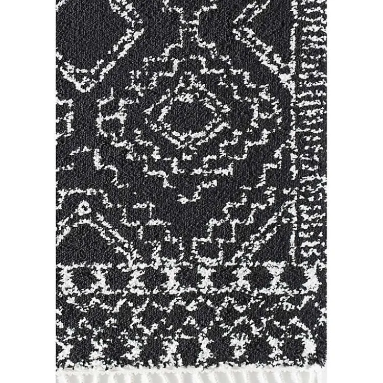 Area Rugs-Kirklands Home Sable and White Moon Area Rug, 5x7 Black