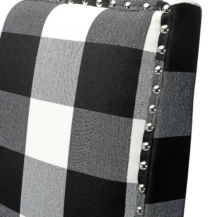 Accent Chairs-Kirklands Home Black and White Buffalo Check Armchair