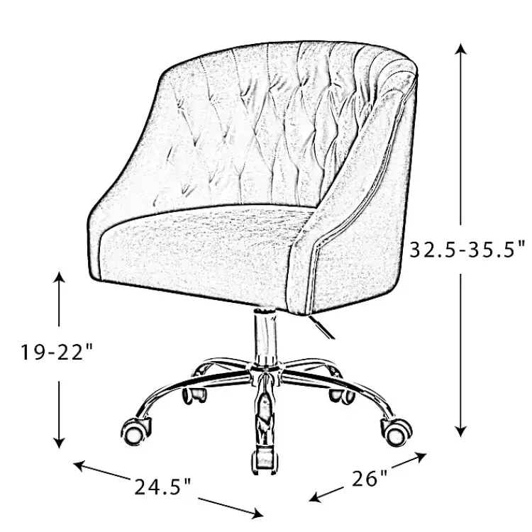 Office Furniture-Kirklands Home Velvet Tufted Golden Leg Swivel Office Chair Green