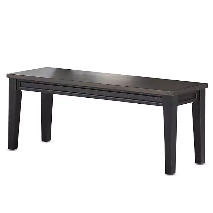 Benches & Ottomans-Kirklands Home Ebony and Driftwood Two-Tone Bench Black