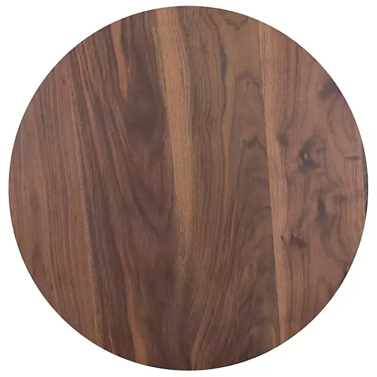 Dining Tables-Kirklands Home Brown Wood and Black Metal Bistro Dining Table