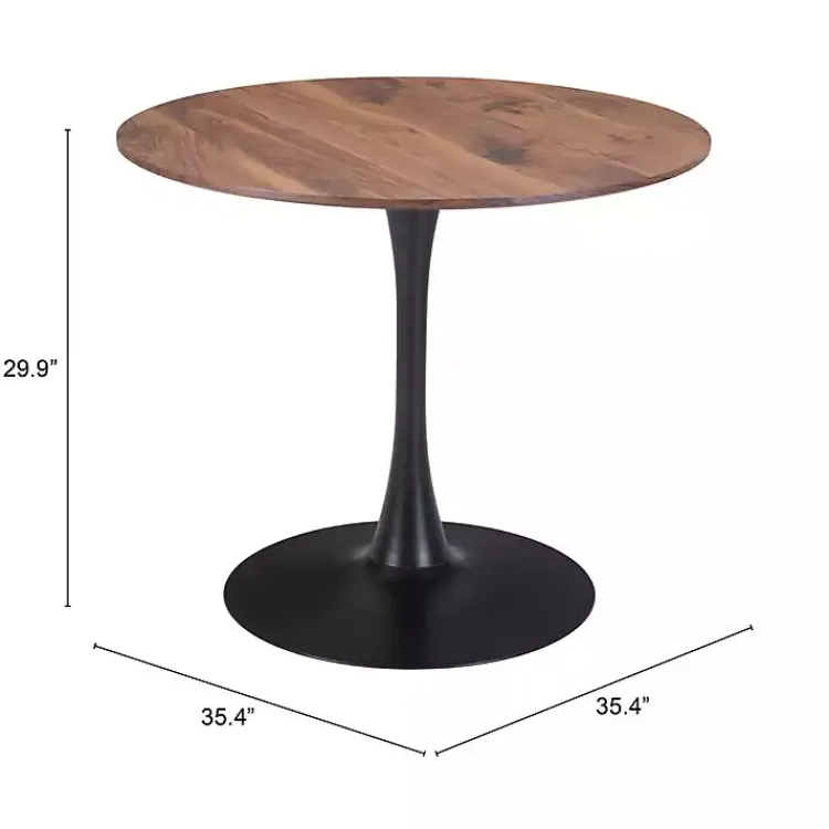 Dining Tables-Kirklands Home Brown Wood and Black Metal Bistro Dining Table