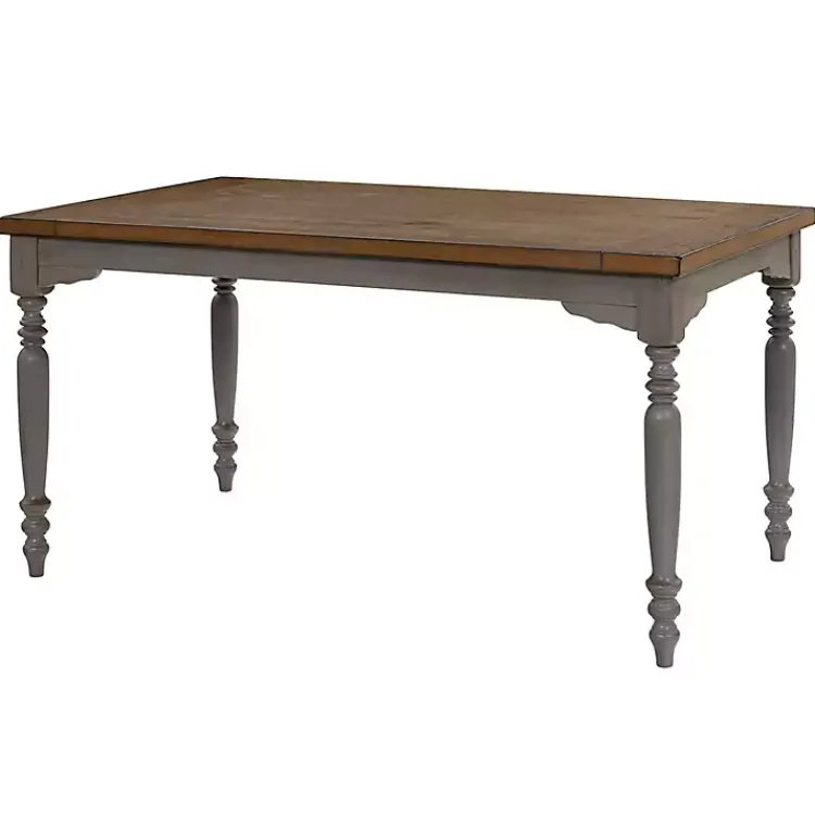 Dining Tables-Kirklands Home Brown and Gray Traditional Wood Dining Table