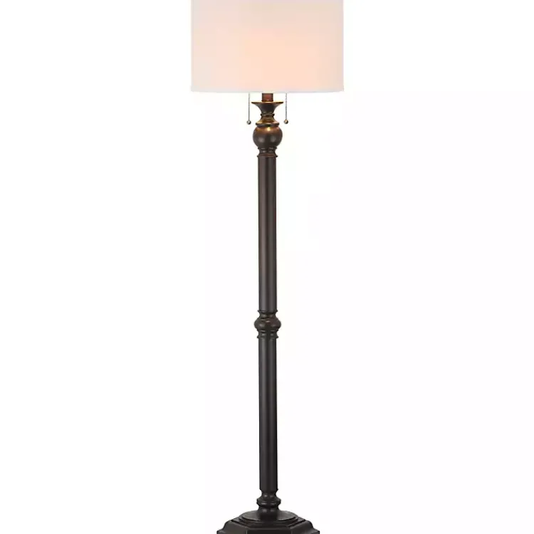 Floor Lamps-Kirklands Home Bronze Jessie Floor Lamp Ivory