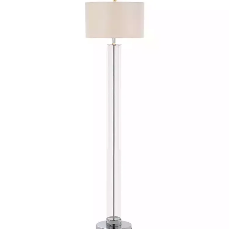 Floor Lamps-Kirklands Home Clear Glass Demi Floor Lamp Ivory