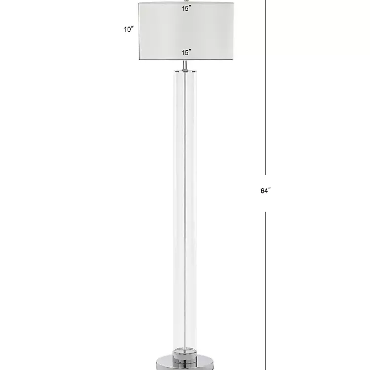 Floor Lamps-Kirklands Home Clear Glass Demi Floor Lamp Ivory