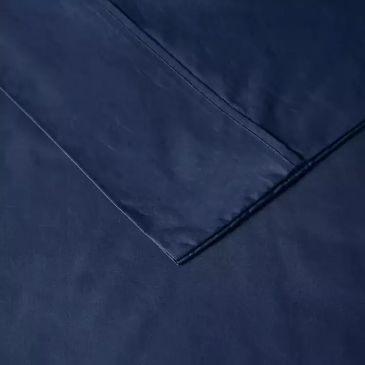 Bed Sheets-Kirklands Home Navy Peached Percale 4-pc. King Sheet Set Blue