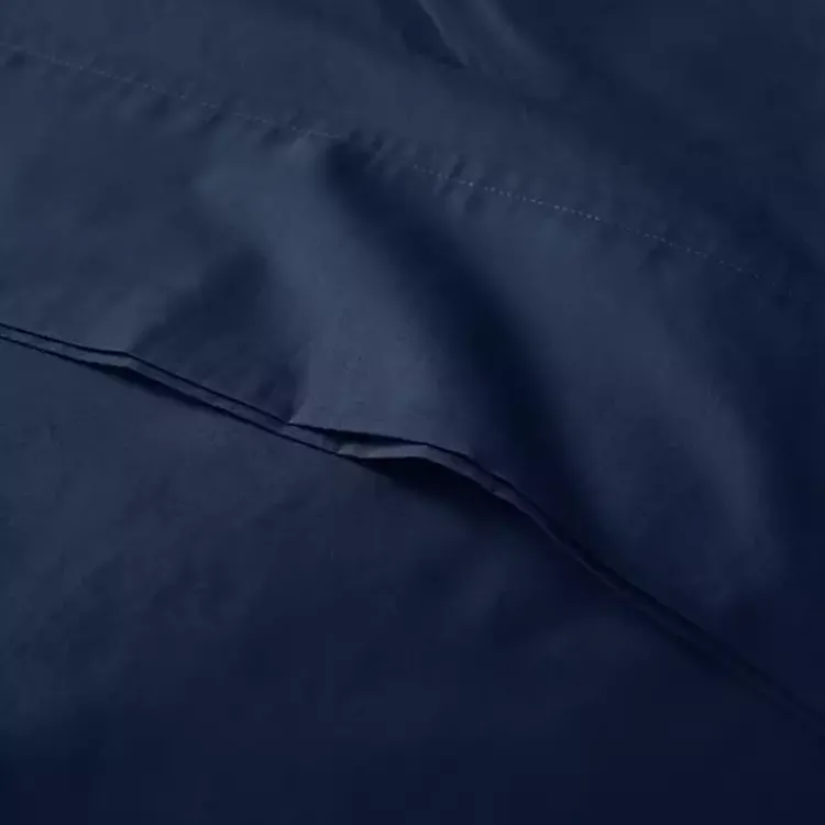 Bed Sheets-Kirklands Home Navy Peached Percale 4-pc. King Sheet Set Blue