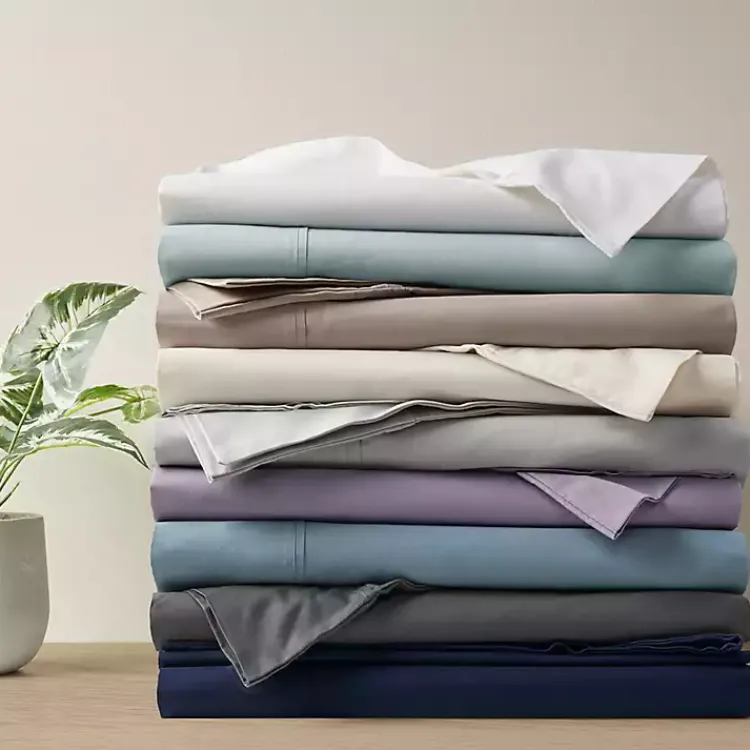 Bed Sheets-Kirklands Home Navy Peached Percale 4-pc. King Sheet Set Blue