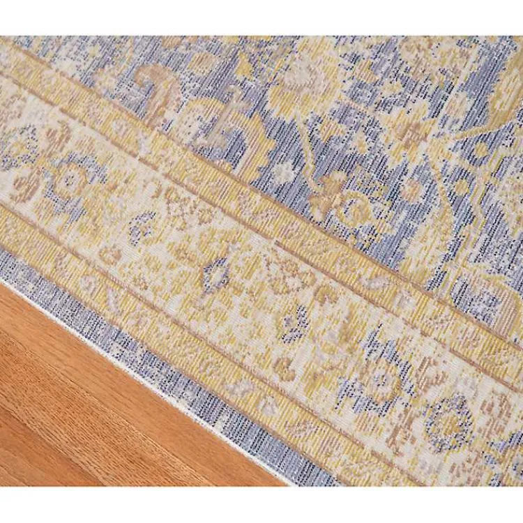 Area Rugs-Kirklands Home Cerulean Vintage Border Area Rug, 5x7 Blue