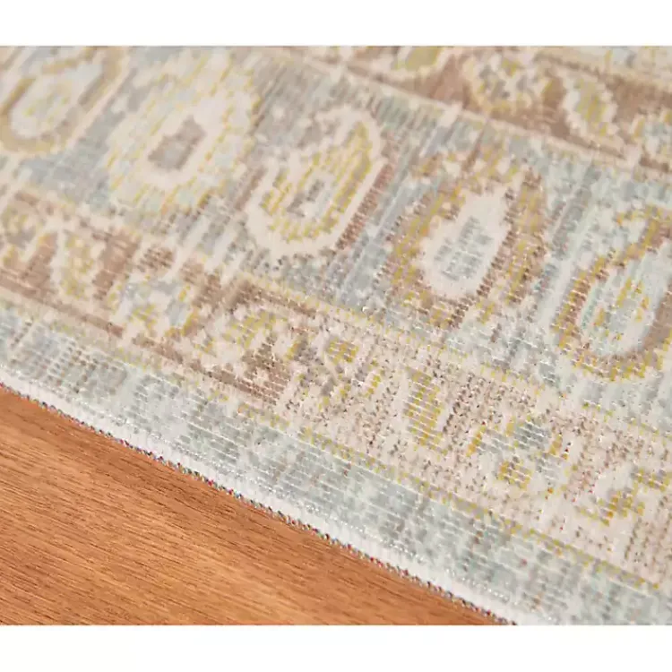 Area Rugs-Kirklands Home Gray and Beige Vintage Medallion Area Rug, 5x7