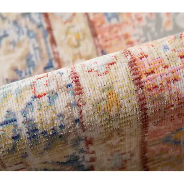 Area Rugs-Kirklands Home Coral Vintage Border Runner, 2x8