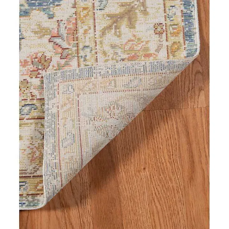 Area Rugs-Kirklands Home Blue and Beige Vintage Border Area Rug, 2x3