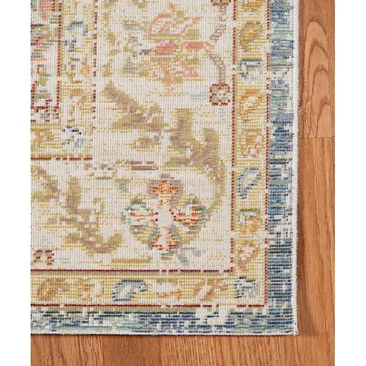 Area Rugs-Kirklands Home Blue and Beige Vintage Border Area Rug, 2x3