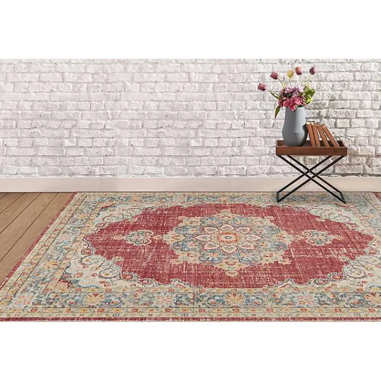 Area Rugs-Kirklands Home Vintage Medallion Area Rug, 2x3 Red