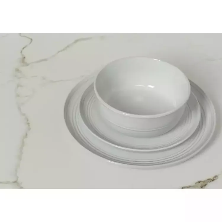 Dinnerware-Kirklands Home Double Line 16-pc. Dinnerware Set White