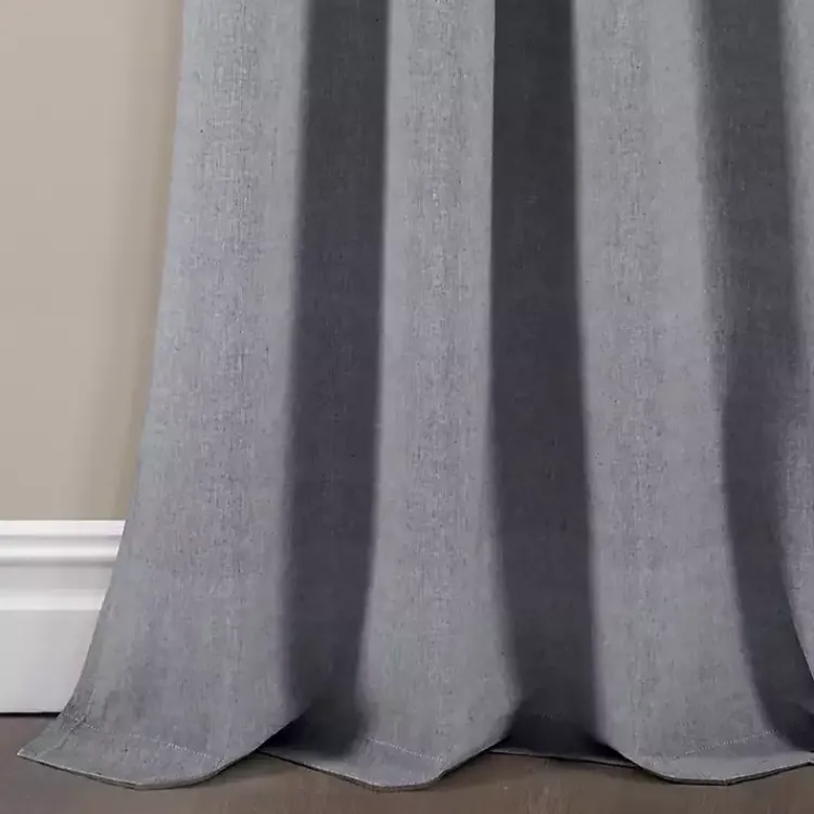 Curtains & Drapes-Kirklands Home Buttons and Stripes Curtain Panel Set, 84 in. Gray
